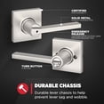thumbnail image 5 of Casey Door Handle, Privacy, Satin Nickel | Interior Lever | Keyless Turn Lock | Microban Protection | Pack of 2, 5 of 8
