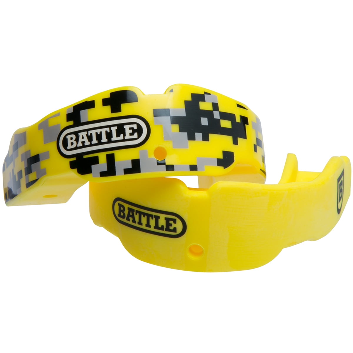 Battle Sports Adult Camo Mouthguard 2Pack with Straps Yellow Camo