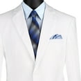 thumbnail image 2 of LUCCI Men's White 2-Button Classic-Fit Poplin Polyester Suit - NEW - 46S, 2 of 3