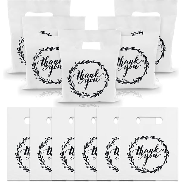 100 bolsas de plástico para regalos, bolsas de fiesta blancas, bolsas de caramelos y galletas para cumpleaños, bodas, Navidad, retiros