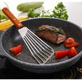 thumbnail image 5 of Bueautybox Wooden Handle Fish Spatula , Stainless Steel Nonstick Slotted Serving Turner, Kitchen Steak Metal Cookie Flipper for Frying, Flipping, Turning, Scooping, Grilling, 5 of 7
