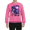 thumbnail image 2 of Wild Bobby, Fantasy Wolf Howling at The Full Moon Animal Lover Unisex Crewneck Graphic Sweatshirt, Neon Pink, Small, 2 of 3