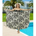 thumbnail image 4 of HAPPY BAY Women's Swimsuit Long Beachwear Bikinis Cover-up Summer Coverups Skirt Swim Cover up Swimwear Wraps Sarong Beach Pareo One Size Ink, Tropical, 4 of 4