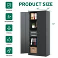 thumbnail image 3 of 72"H Metal Garage Storage Cabinet, Black Tool Steel Locking Cabinet with Doors and 4 Shelves, Tall Cabinets for Garage Storage Systems Lockable File Cabinet for Home Office, Classroom/Pantry, 3 of 16