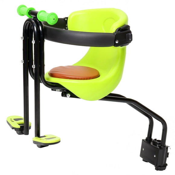 Asiento de bicicleta para niños, asiento de seguridad ajustable, asiento de liberación rápida para bicicleta plegable de montaña o carretera (verde)