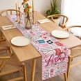 thumbnail image 3 of Pink Love Table Runner - 108 Inch Long, Kitchen Dining Table Runner Dresser Scarves, Valentine's Day Postmark Mails Retro Farmhouse Decor for Coffee Tables Wedding Party Banquet, 3 of 8