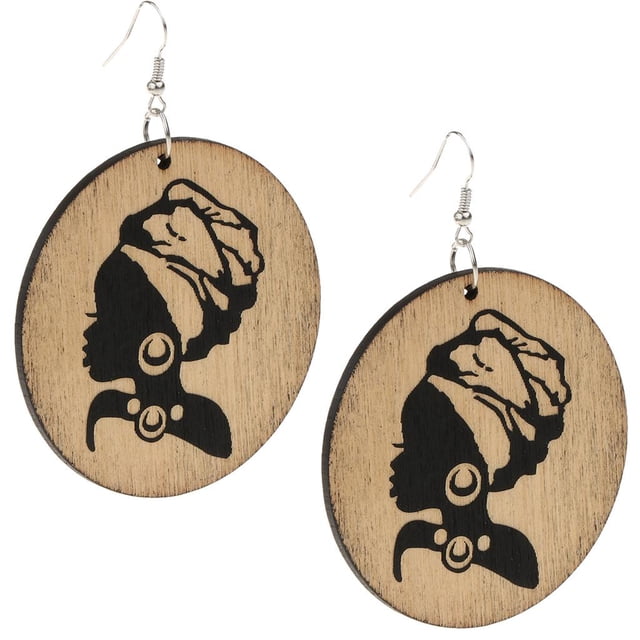 Afrocentric Earrings Vintage Circle African Stud Pendientes Pendientes De Jamaica Para Boda Yuyangstore Pendientes de madera redondos