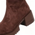 thumbnail image 6 of Viluyesy Womens Ankle Booties Stretchy Sock Suede Platform Chunky Block Heel Lug Sole Slip On Casual Edgy Everyday Footwear Brown Size 8, 6 of 8