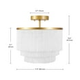 thumbnail image 2 of Globe Electric 91002752 Janis 12" Wide Semi-Flush Waterfall Ceiling Fixture - Brass, 2 of 5