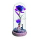 thumbnail image 1 of Adorno de escritorio con rosa iluminada en una cúpula de cristal para cumpleaños, San Valentín, aniversario Púrpura, 1 of 9