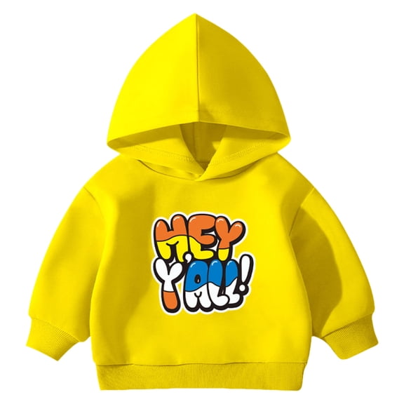 Emitonse Toddler Boys Full Zip Dinosaur Hoodies Boys Girls Hooded Sweatshirt With Cartoon Print Round Neck Long Sleeves Yellow,Size 5-6 Years