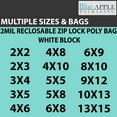 thumbnail image 7 of 2 Mil Clear Reclosable White Block Zip Poly Bags - 5 x 5 W & (100 Bags), 7 of 7