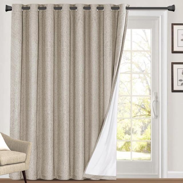 Cortinas Blackout PrinceDeco de Lino para Puerta de Cristal Deslizante