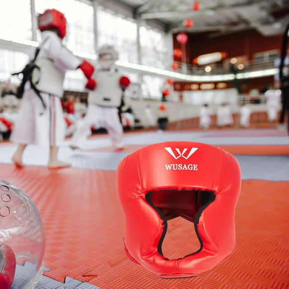 Casco De Boxeo Equipo De Entrenamiento Transpirable Para Muay Thai Sanda Kickboxing Mujer Rojo Pequeño DYNWAVEMX