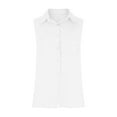 thumbnail image 4 of Ayolanni Cute Tops for Women Cotton Linen White Solid Button-up Shirts Shirts for Girls XL, 4 of 6