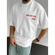 thumbnail image 1 of Camiseta con estampado de letras rojas vintage para hombre: informal y deportiva, poliéster transpirable, lavable a máquina, cuello redondo, ideal para todas las estaciones., 1 of 5