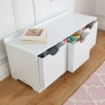 thumbnail image 3 of KidKraft Nantucket Wood Storage Bench with Three Bins, White, 3 of 5