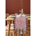thumbnail image 4 of Table Runner Dresser Scarves Winter Christmas Cute Snowman Cotton Linen Burlap Table Cover Snowflake on Pink Checker Table Runners for Family Kitchen Dining Holiday Party Banquet Decor, 4 of 5