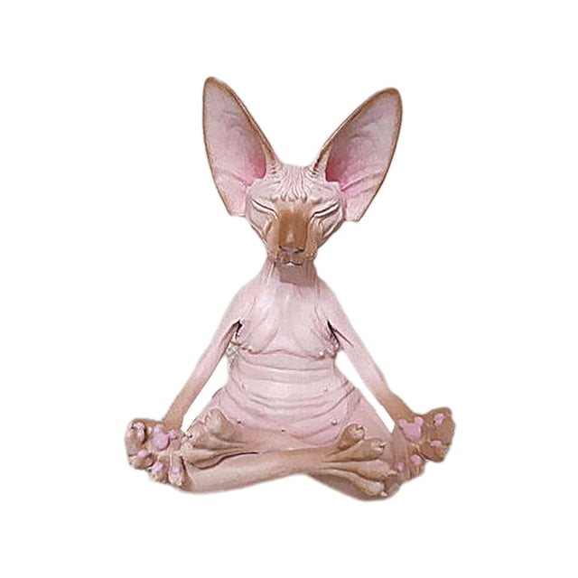 Adornos creativos de resina para gatos sin pelo, decoraciones artísticas para sala de estar Wmkox8yii fhajkh2381