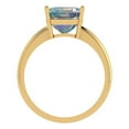 thumbnail image 4 of 2.5 ct Asscher Cut Blue Moissanite Solitaire 14K Yellow Gold Womens Engagement Ring, 4 of 5