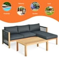 thumbnail image 4 of Costway  3PCS Patio Sofa Furniture Set Thick Cushion Acacia Wood, 4 of 10