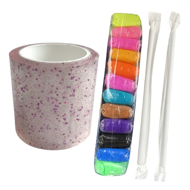 veasfak Nano Tape Bubble Kit Adults with Straws Waterproof Non Marking B