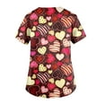 thumbnail image 5 of Hearthz Plus Size Valentines Day Scrubs for Women Love Heart Pattern V Neck Short Sleeve Nurse Uniform Stretch Women Workwear with Pockets S-5xl, 5 of 5