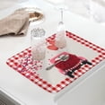 thumbnail image 5 of Kitchen Dish Drying Mat 18x24inch, Summer Lemon Leaves Black and White Buffalo Plaid Dish Mat Absorbent Microfiber Dish Drainer Mat Washable Drying Pad for Kitchen Countertop Sink, 5 of 6