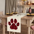 thumbnail image 2 of Table Runners 70 Inches Long Dress Scarves, Buffalo Plaid Paw Farmhouse Coffee/Dining/Kitchen Table Decor, Holiday Table Runner, Cute Cats Pets Pawprints Farmhouse Retro 13x70 Inch, 2 of 9