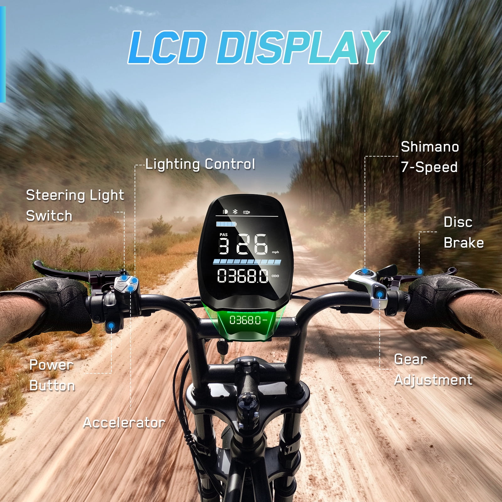 Electric Bike for Adults, 20"x4.0 Fat Tire E Bicycle, 750W Motor 48V 15Ah Removable Battery 7-Speed E-Bike UL2849, LCD Display