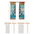 thumbnail image 6 of Nautical Anchor Blackout Curtains for Bedroom, Retro Blue Brown Wooden Boards Farmhouse Thermal Insulated Kitchen Drapes with Grommets, Light Blocking Window Treatment, 2 Panels 27.5" x 39", 6 of 7