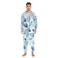 thumbnail image 2 of Leaves Blueberries Adult Onesie Pajamas Slim Fit Christmas One Piece Suit Pjs for Women and Men Hooded Zipper, 2 of 7