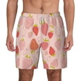 thumbnail image 2 of Picia Strawberry pattern Mens Swim Trunks with Compression Liner Stretch Beach Shorts Quick Dry with Zipper Pockets No-Chafing Board Shorts-Medium, 2 of 9
