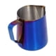 thumbnail image 3 of Jarra de acero inoxidable para espumar leche y café, con escala interior y boca puntiaguda, color azul, 600 ml (con etiqueta)., 3 of 14