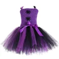 thumbnail image 2 of Vestido de tutú con diseño de araña brillante para niñas, disfraz de bruja negra y morada para Halloween, para niñas, para actuaciones, carnavales, fiestas, de 1 a 14 años, 2 of 5
