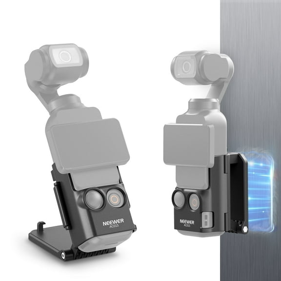 Neewer AC015 Magnetic Mount for DJI Pocket 3 - 180° Adjustable Holder w/Battery Grip Adapter