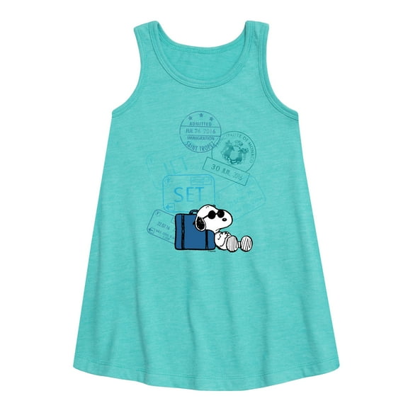 Peanuts - Summer Edition - Passport Stamps - Toddler & Youth Girls A-line Dress