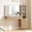 Oak, variant on KeyWhat 48" Fluted Makeup Vanity Desk with 36" Big Lighted Mirror, Bedroom Vanity with Lights & Glass Top, Charging Station ,Oak