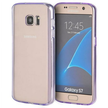 GSA Fusion Candy Bumper Case For Samsung Galaxy S7 - Clear/Purple