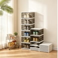 thumbnail image 4 of 6-Layer Foldable Shoe Box, Front Door Shoe Storage Box, Non-Assembly Stackable Shoe Storage Box With Door, Independent Shoe Rack Cabinet With Cover, Plastic Shoe Rack Suitable For Closet Entrance, 4 of 5