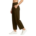 thumbnail image 5 of Barrel Sweatpants Women, Lightweight Fall Baggy Sweatpants High Waisted Wide Leg Cropped Workout Pants with Pockets M, 5 of 5