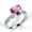 Pink, variant on Womens Copper Ring With Heart Shaped Zirconia Pink And White Stones Fashion Jewelry Simple Rings Everyday Wear