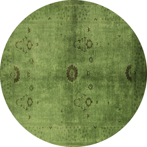 Ahgly Company Indoor Round Oriental Brown Industrial Area Rugs, 5' Round