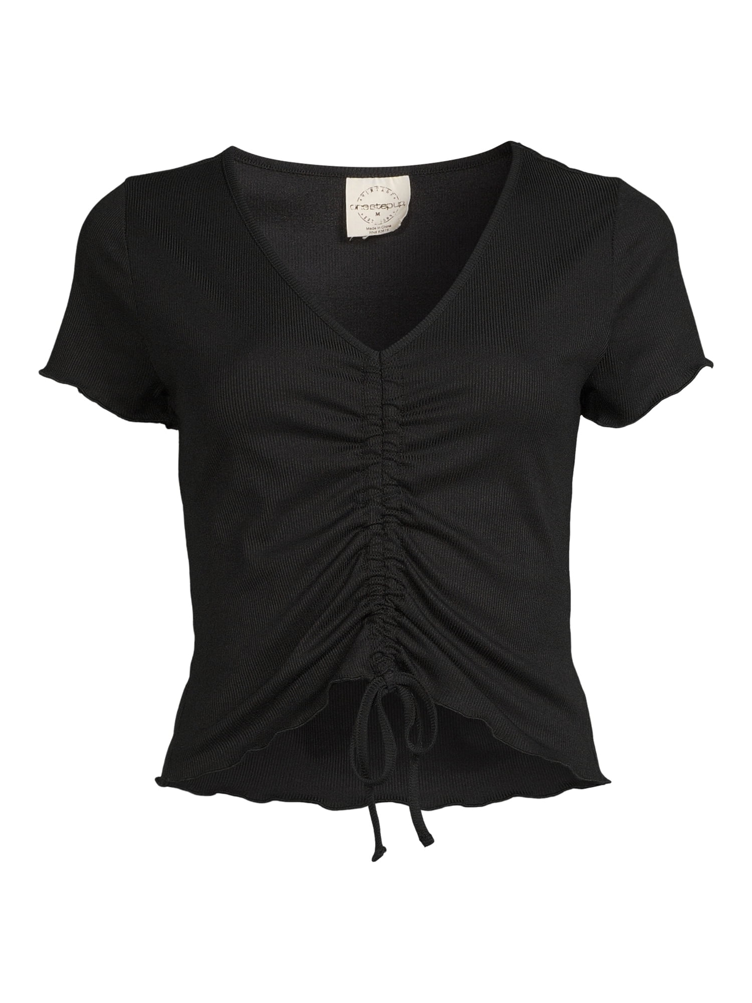 Eye Candy Junior' Ruched V-Neck T-Shirt
