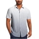 thumbnail image 2 of Blusa y camisa de manga corta con cuello vuelto para hombre, blusa informal de moda con cuello vuelto, estampado degradado, camisa de manga corta con botones, blusa de poliéster para hombre, 2 of 6