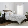 thumbnail image 3 of Chanasya Duvet Cover Twin Set Ultra Soft Layered Leaf Print 2-Piece Reversible Bedding - Brushed Microfiber Comforter Cover - Zipper Closure (1 Duvet Cover & 1 Pillow Sham) Gray Creme - Twin, 3 of 3