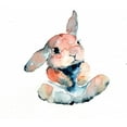 thumbnail image 2 of Art by Leslie Franklin 16x15 White Modern Wood Framed Museum Art Print Titled - Color Trend sitting bunny, 2 of 4