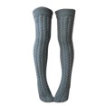 thumbnail image 5 of MSJUHEG Thigh High Socks,Programmer Socks,Thigh High Compression Socks Women,Leg Warmers,Knee High Socks,Knit Leg Stocking Thigh Long Knee Cable Boot Socks Gray One Size, 5 of 6