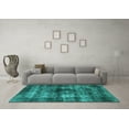 thumbnail image 3 of Ahgly Company Indoor Square Oriental Turquoise Blue Industrial Area Rugs, 8' Square, 3 of 4