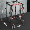 thumbnail image 5 of Hlivelood Smith Machine Home Gym, 2000LBS Power Cage Rack with LAT-Pull Down System and Cable Crossover Machine, 5 of 10